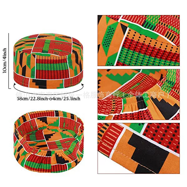 Cross-Border New Product Moroccan African Ethnic Tribal Print Round Hat Turban Hat Turban Turban Hat