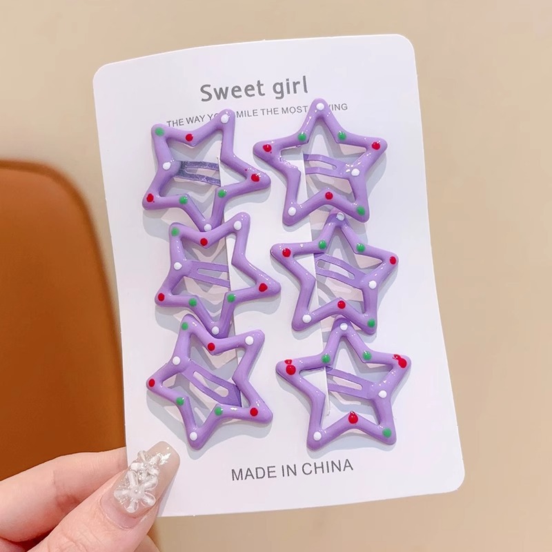 Sweet girl star clip para el cabello 2025 nuevo clip para el cabello de bebés femininos clip para el cabello lateral clip para el cabello de color