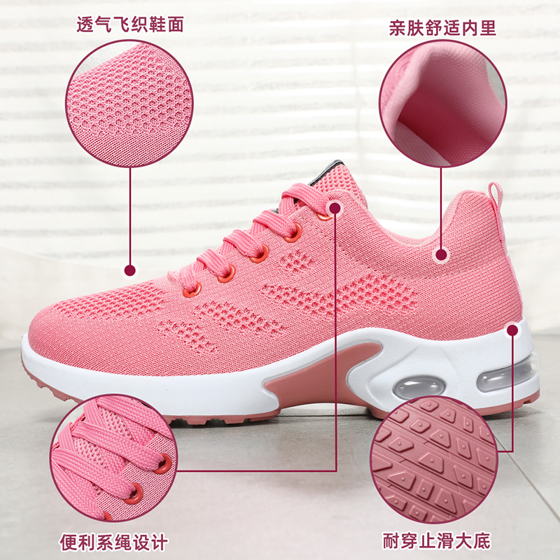 Zapatos de mujer transfronterizos TEMU zapatos de tamaño grande para mujeres zapatos de running air-coated casuales zapatos de malla transpirables zapatos air-coated zapatos