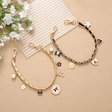 小香风新款五字包包串皮手提链手腕式挂绳挂件手机壳钥匙扣挂饰女