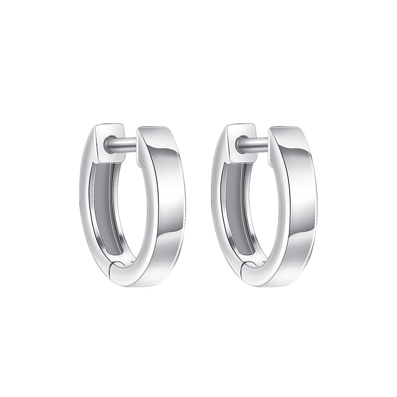 Pendientes de anillo de mujer 925 plata esterlina anillo liso oreja hebilla anillo de oreja simple estilo frío de alto grado joyería de oreja neutra para hombre