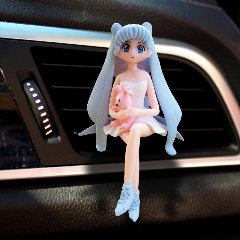 Adornos de coche de celebridades de Internet Adornos de decoración interior creativa de niña hermosa Adornos de decoración del hogar del corazón de niña linda