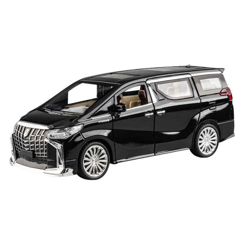 Autorización genuina 1:24 simulación aleación Toyota ELFA negocio modelo de coche 6 puerta sonido y luz adornos colección