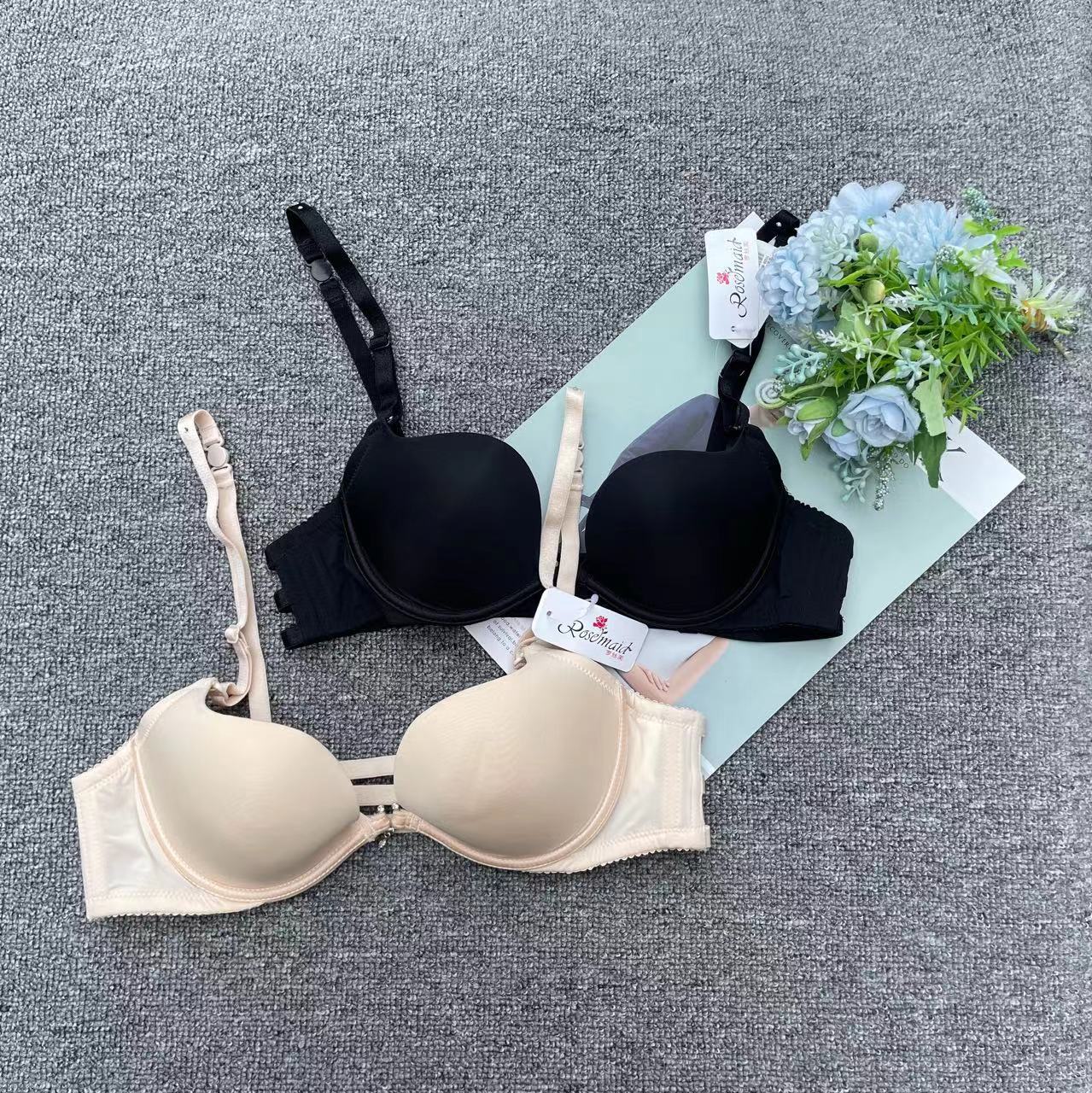 Nuevo frente hebilla sujetador ropa interior para mujeres verano push up ajustable lado pecho collar sexy cómodo piel-friendly