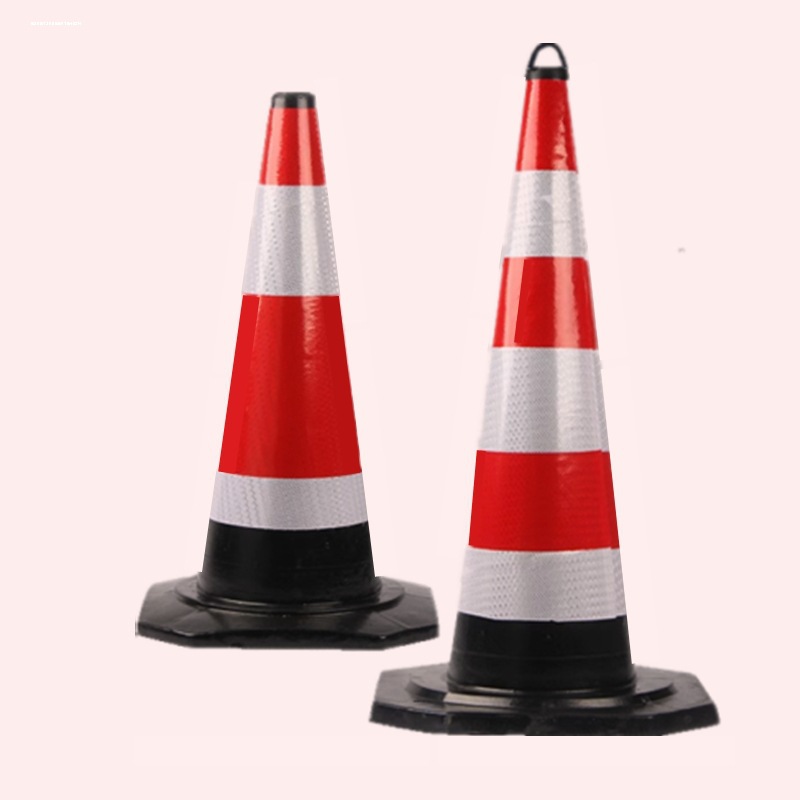Reflective Rubber Road Cones Road Construction and Maintenance Traffic Safety Cones Thickened Wear-Resistant Warning Isolation Roadblocks Wholesale