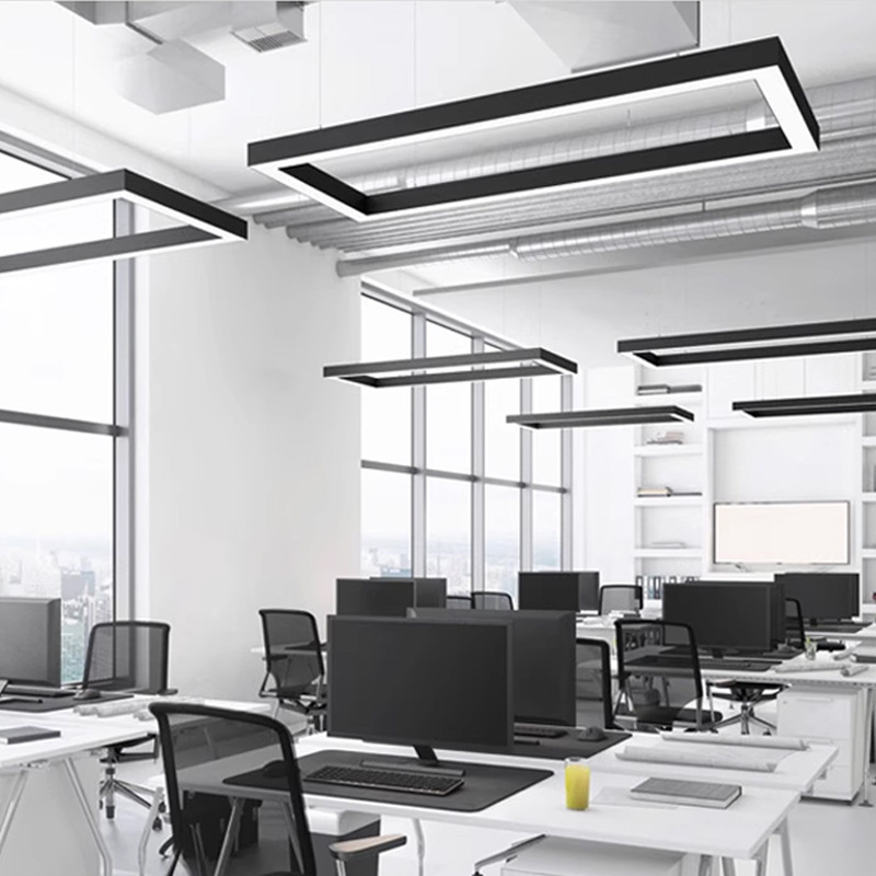 Línea de línea de línea comercial de la lámpara de oficina modelado Fang Tong lámpara de oficina sin costuras empalmado led luz de barra resaltada personalizada