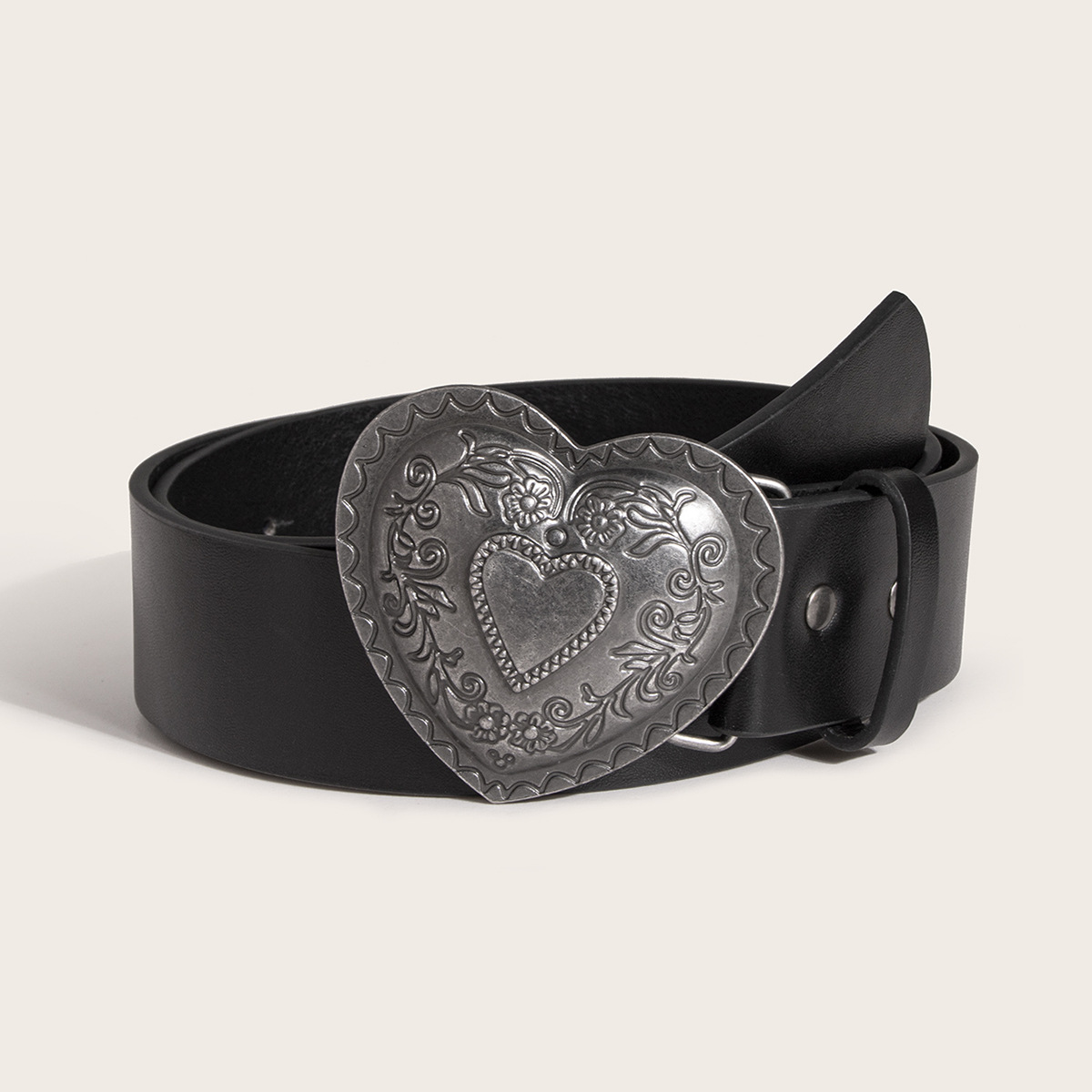 Simple Style Heart Shape Pu Leather Alloy Women's Leather Belts display picture 3