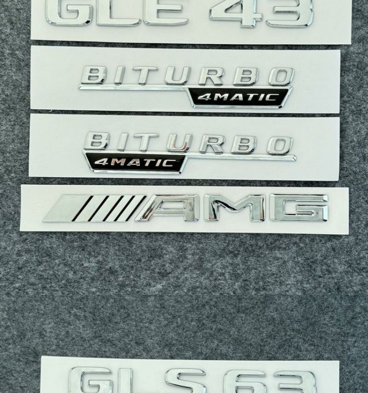 Mercedes-Benz car emblem, rear badge, E/C-Class, E300L/GLC/GLE/AMG/260L, alphanumeric and English lettering