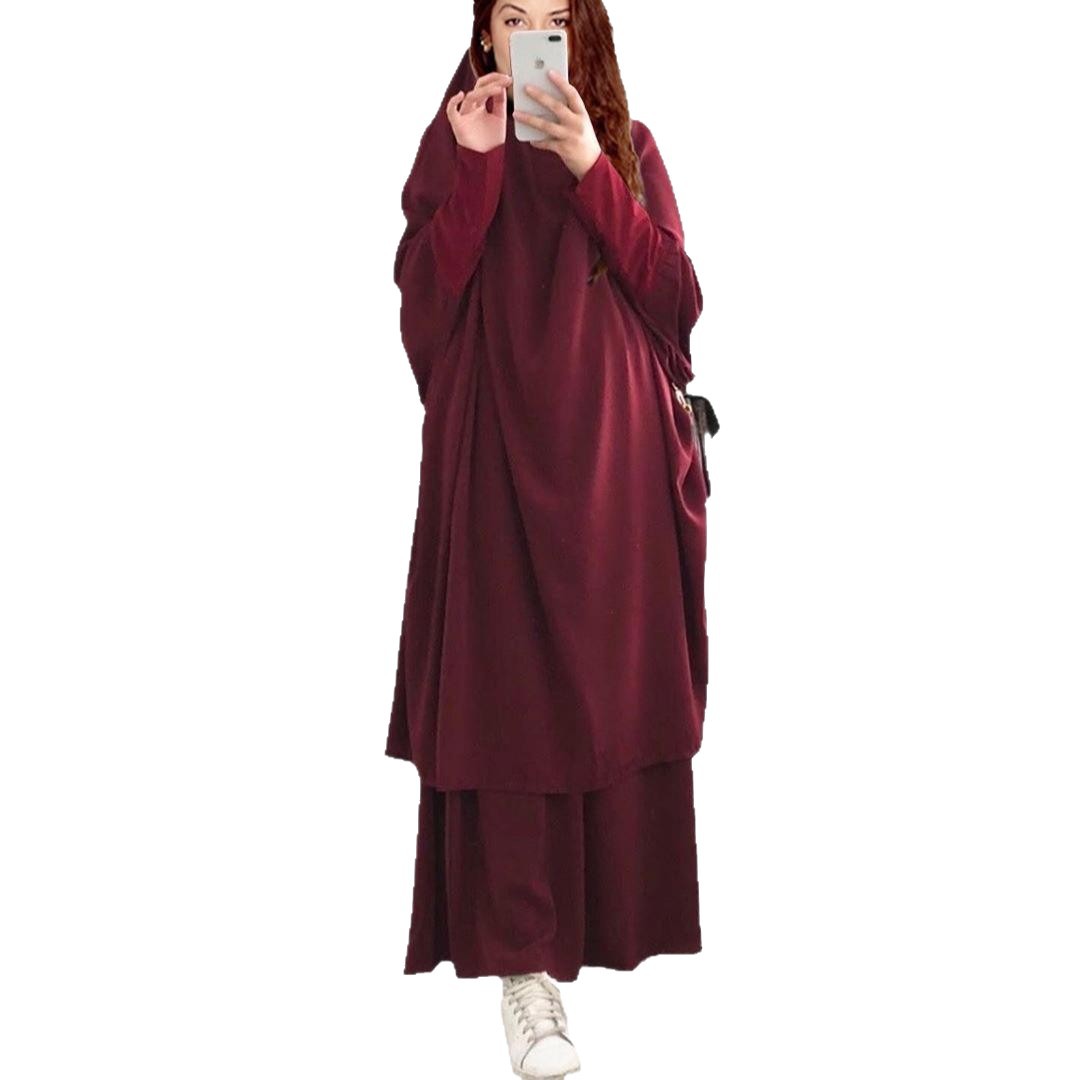 2025 New Hot Sale Large Hem Solid Color Long Robe Loose Suit Dress_ecoleips.com