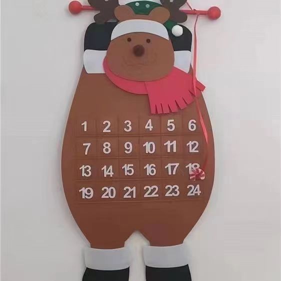 在庫ありフェルトデジタルクリスマスツリークリエイティブカウントダウンカレンダークリスマスサンタクロースヘラジカカレンダーペンダント|undefined