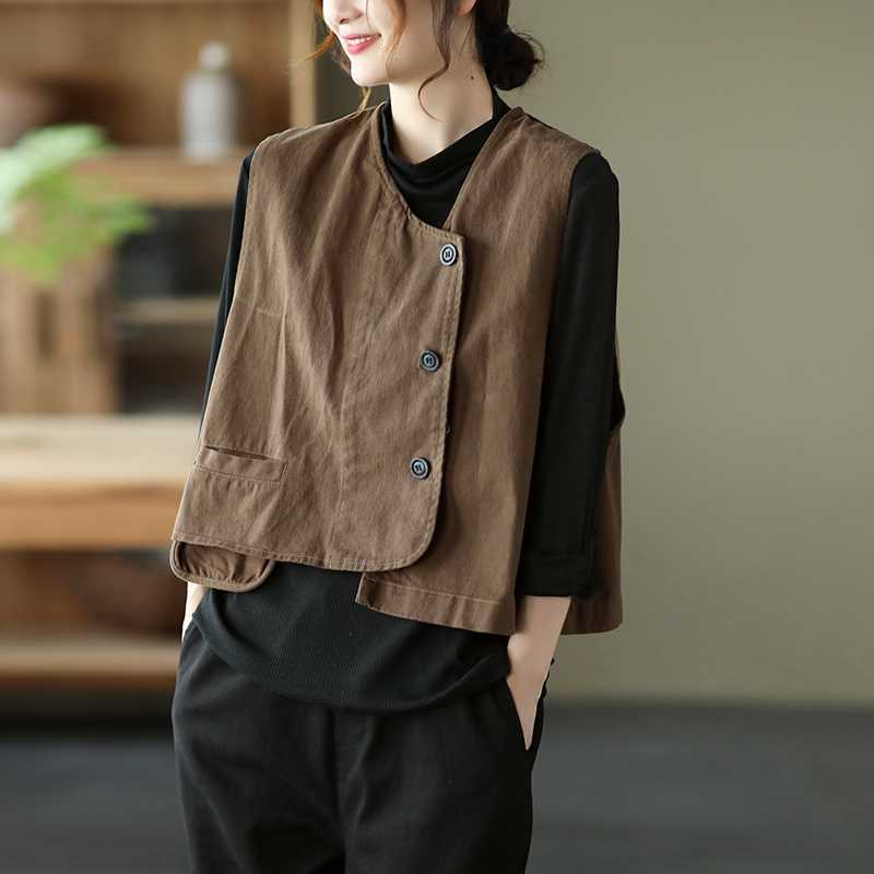 Spring retro vest sleevless