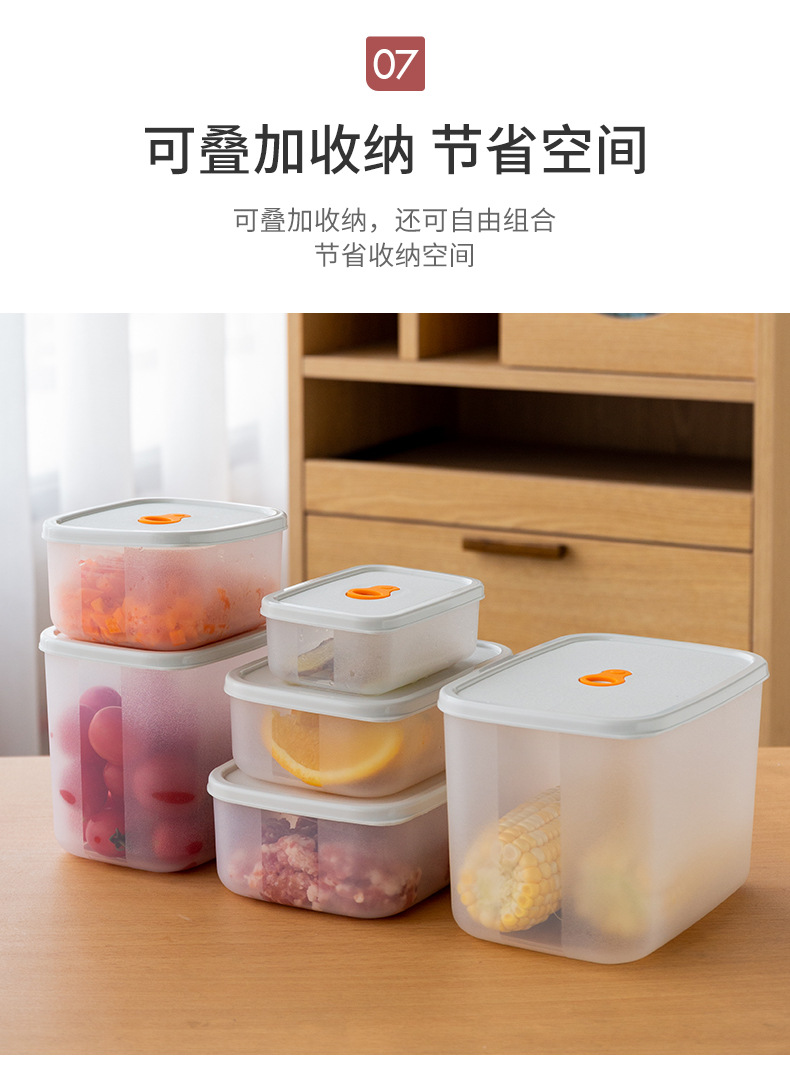 日式食品级冰箱保鲜盒 葱姜蒜储存盒 外带水果盒微波炉分装便当盒详情11