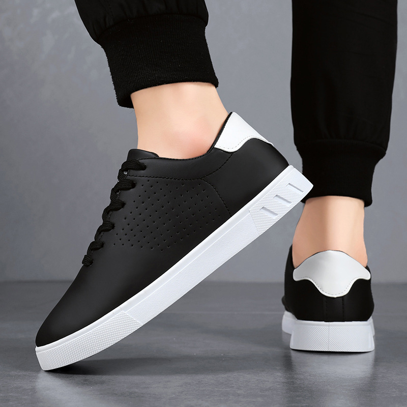 Zapatos de hombre 2024 nuevos zapatos blancos de verano de moda coreana zapatos de skate juveniles zapatos deportivos casuales de moda hombres image 4
