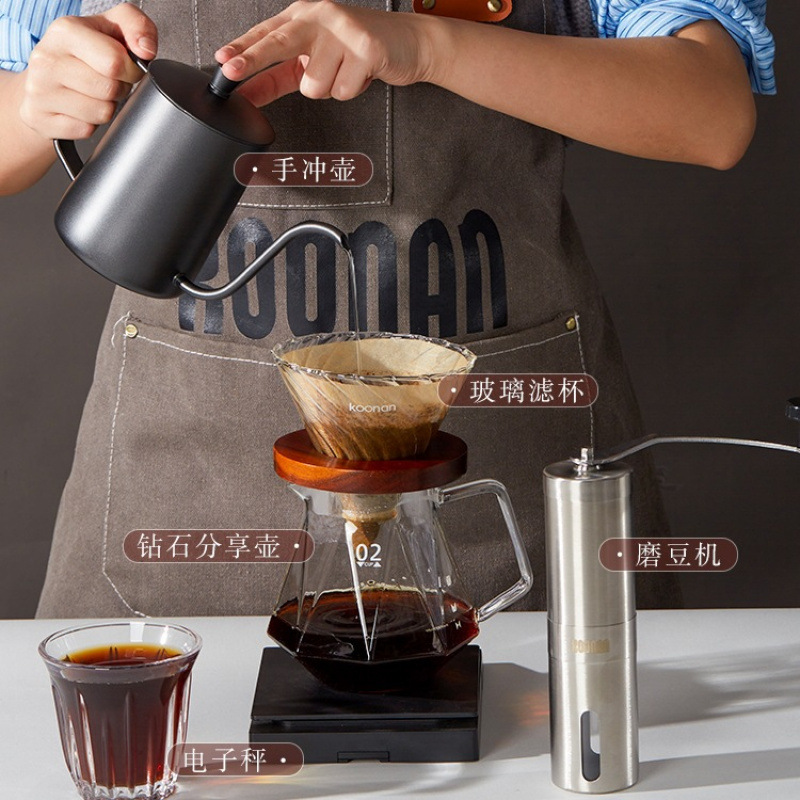 Kit de café de irrigación manual Taza de filtro de café de vidrio Kit de cafetera de irrigación manual Filtro de café Kit de cafetera de irrigación manual