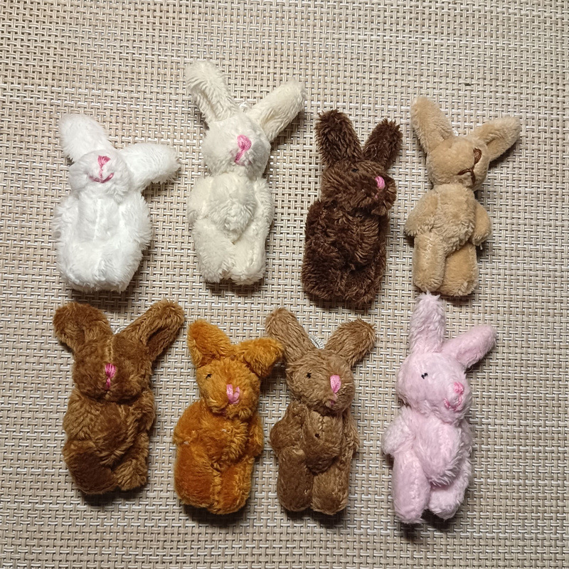 4.5CM关节长毛兔小兔装饰品帽子衣服毛衣T恤材料辅料配件装饰品