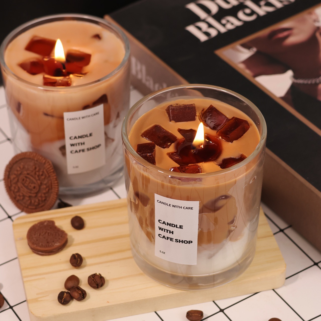 Duftlys af sojavoks i glas til hyggelig boligindretning_voghion.com