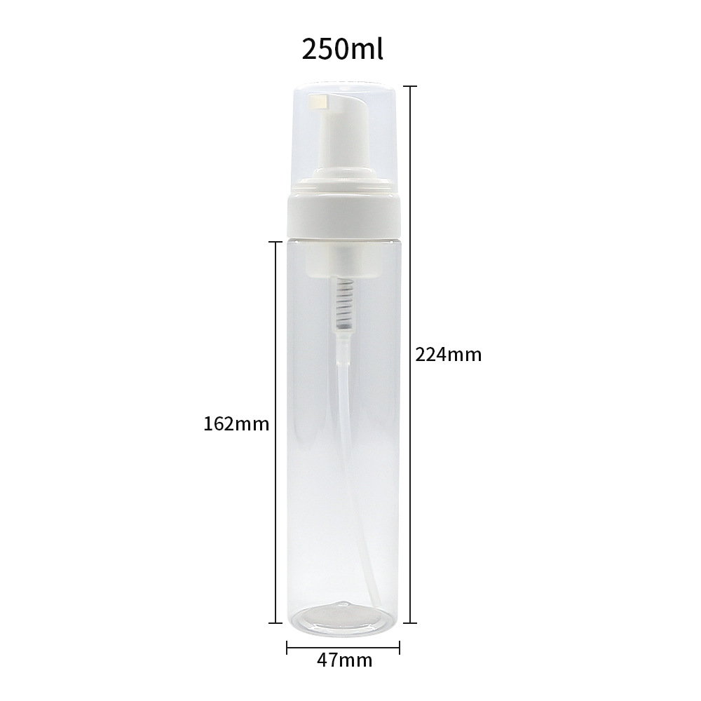Botella de espuma limpiadora 100-250ml limpiador facial espuma botella vacía botella de plástico para mascotas botella de mousse transparente