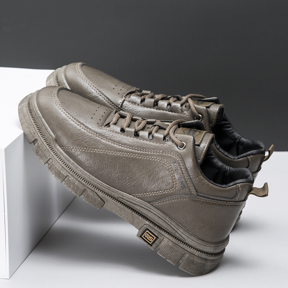 (2개) 겨울 남성 신발 새로운 패션 작업복 운동화 남성 캐주얼 신발 영국 스타일 컬러 매칭 편안한 로우 탑 신발