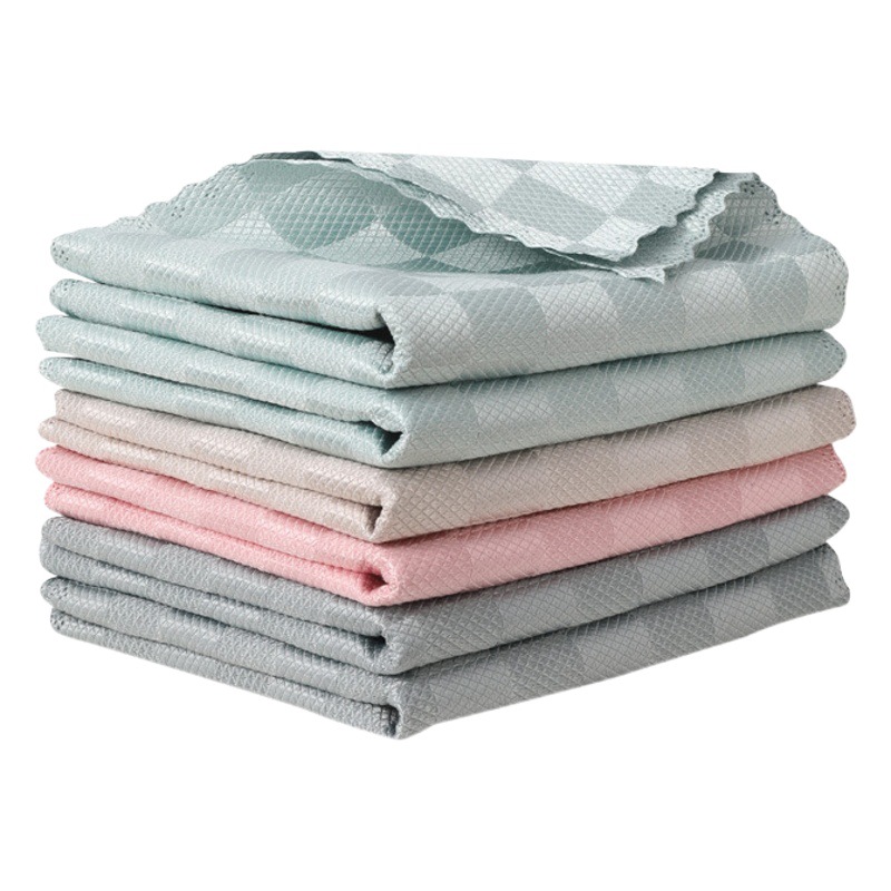 Paño de limpieza de escamas de pescado Toalla de limpieza de espejo paño de limpieza de vidrio sin costuras absorbente sin pelusa limpieza doméstica paño de escamas de pescado