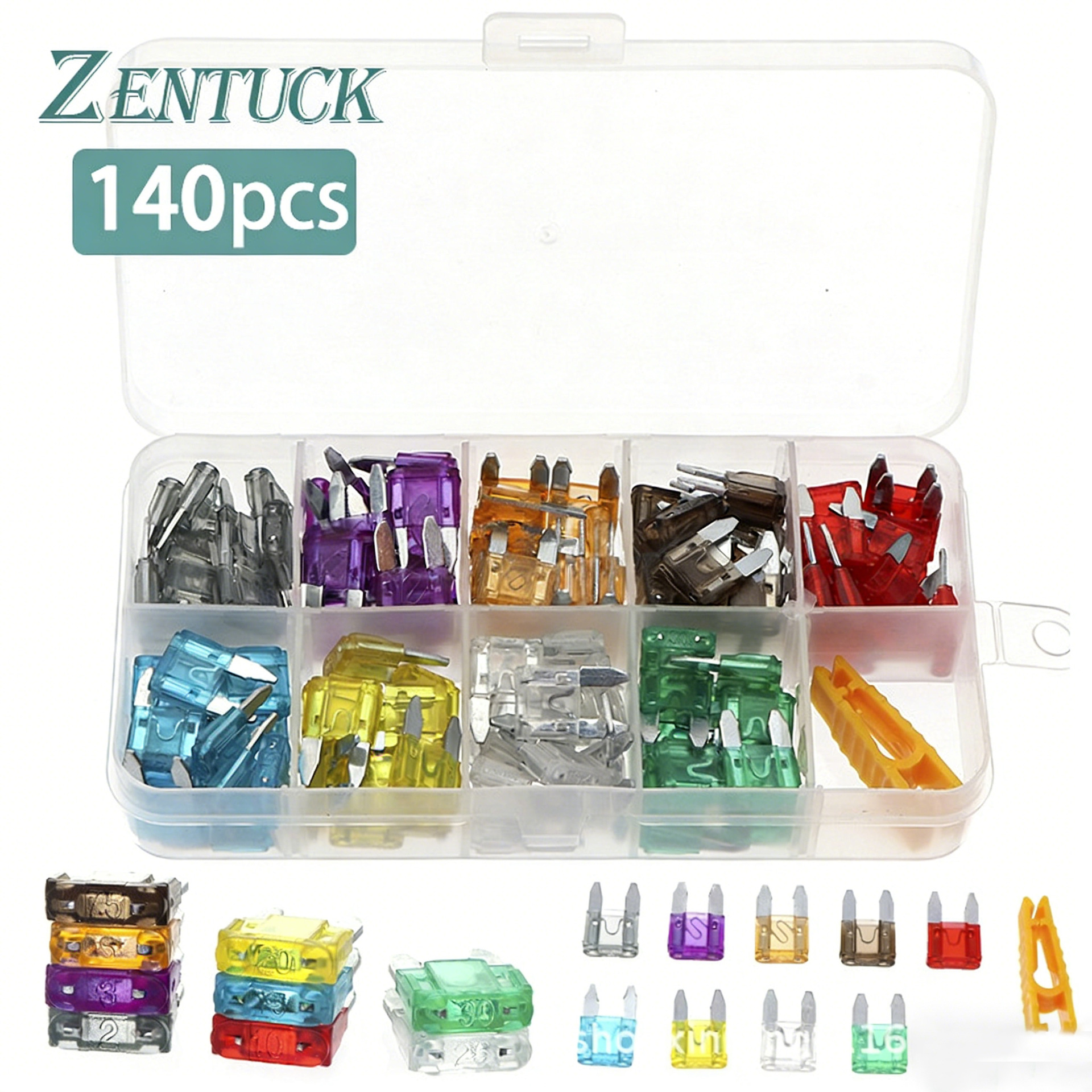 厂家 插片式保险丝组合套装 140PCS小号锌质保险片盒装2-35a各14