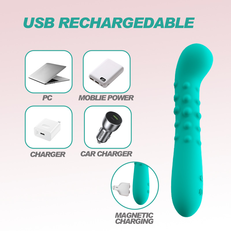 Liquid Silicone Vibrator with 7 Vibration Modes, USB Magnetic Charging, Body-Controlled — detail image 3