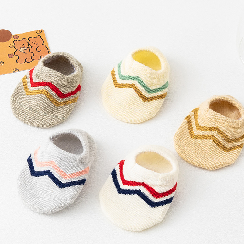 2022 calcetines de bebé primavera y verano niños y niñas rayas barco Calcetines algodón NIÑOS Calcetines invisibles bebé niño Calcetines antideslizantes