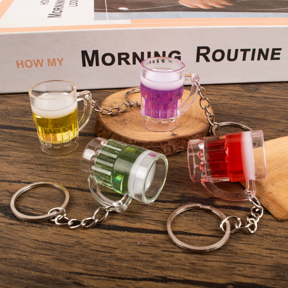 Симулятор еды и игры в пивной бокал брелок для пива Напиток шампанского ключей подвеска студенческая школьная сумка украшения креативные украшения