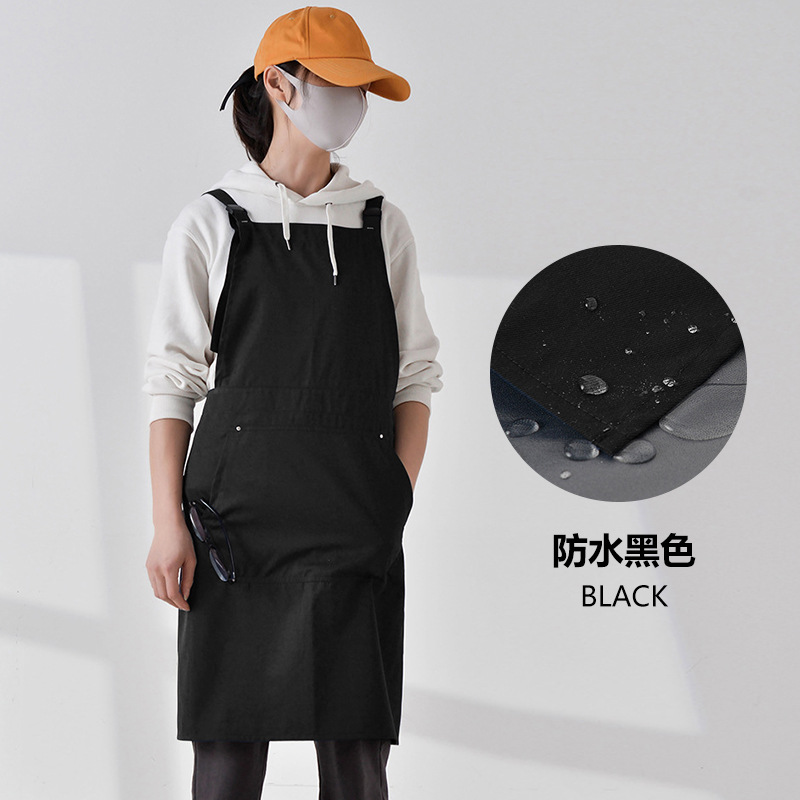 Delantal impermeable transfronterizo logotipo personalizado para hornear catering camarero ropa de trabajo cocina en casa delantal de lona al por mayor