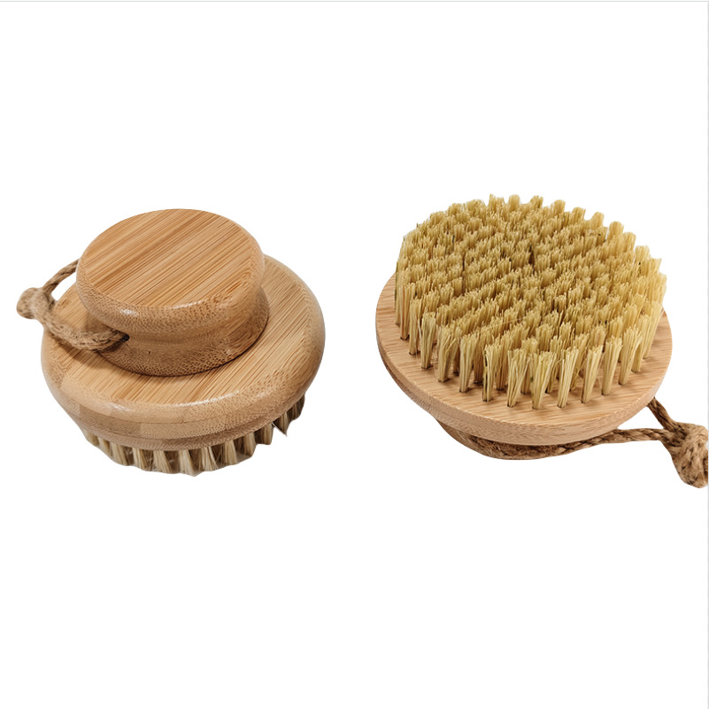 Lugar al por mayor artefacto de baño Cepillo de baño de limpieza de mango largo de madera maciza Cepillo de baño para frotar Cepillo de espalda para frotar Cepillo de baño de cerda de cerdo de pelo suave