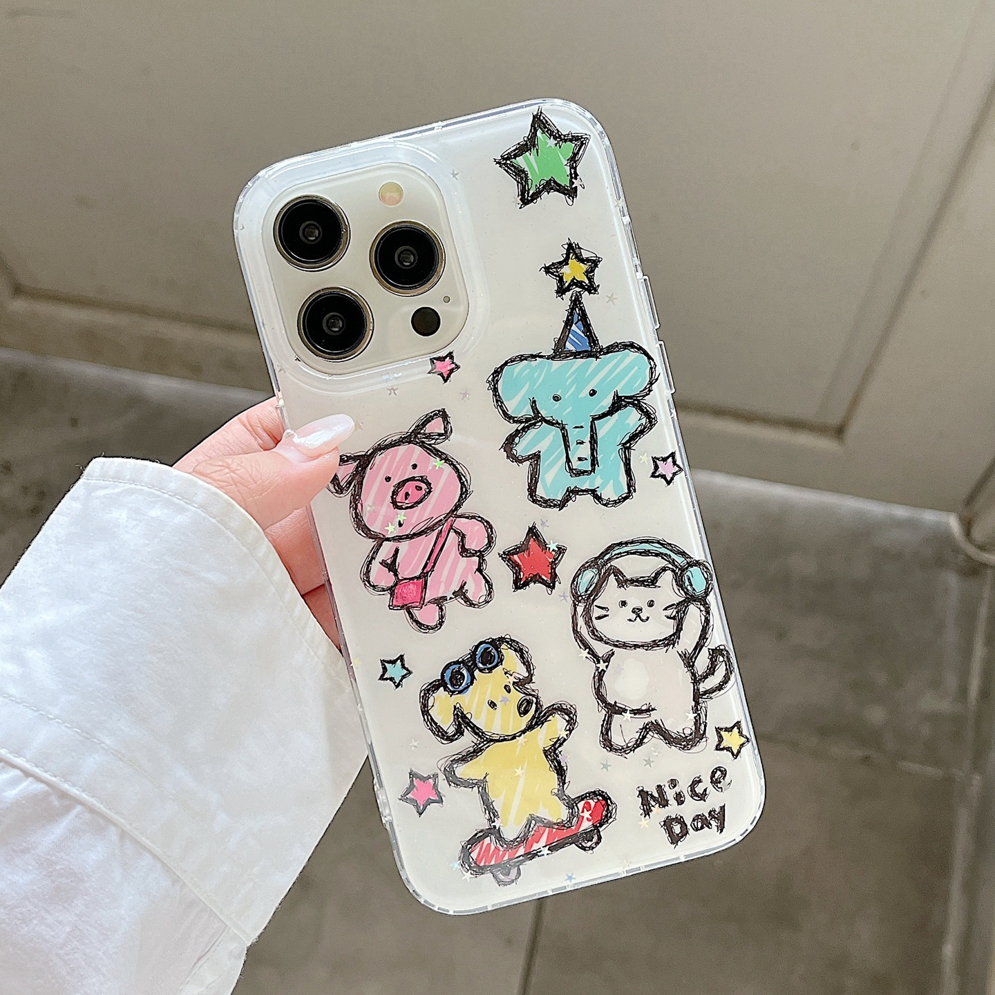 Dibujos animados de graffiti en su lugar para iPhone16 Apple 15Pro/14Pro nueva cadena 16PM 13 pareja 16P