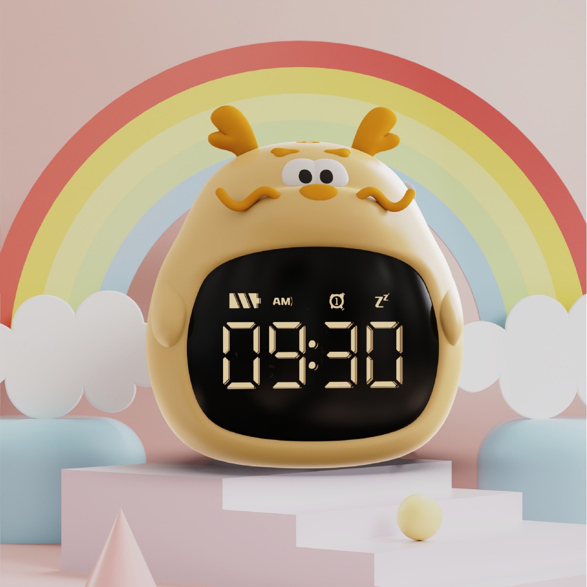 Nuevo reloj despertador de dragón gordo multifuncional creativo de cabecera pequeña despertadora USB recargable dormitorio reloj electrónico de dibujos animados doméstico