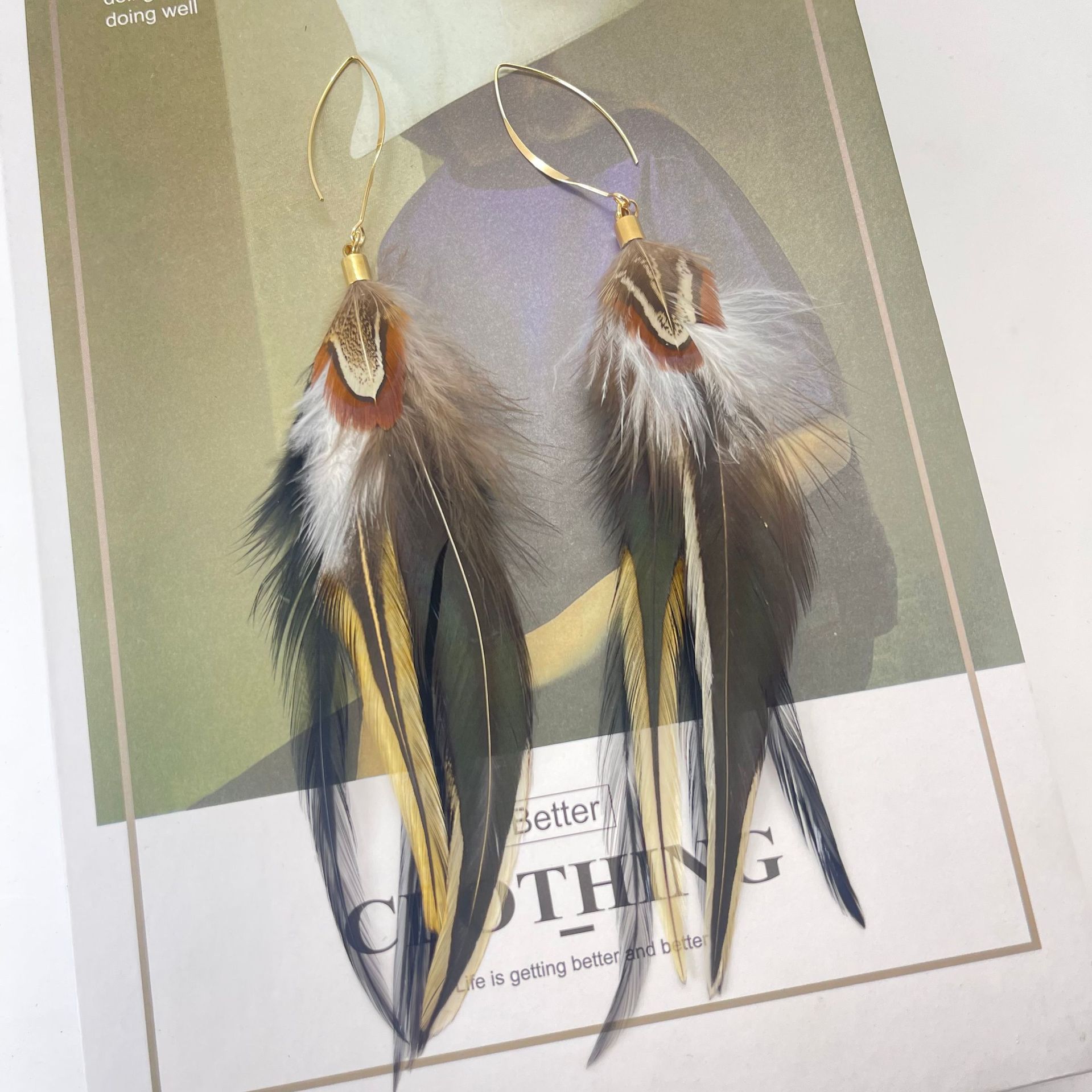 fashionable elegant retro ethnic earrings with tassels