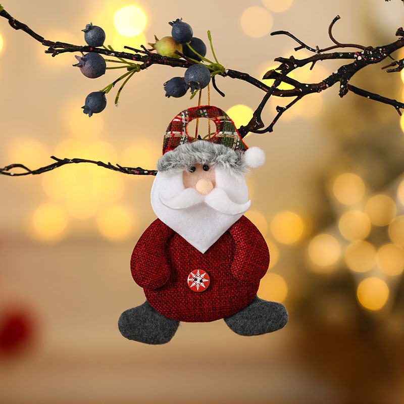 Decoraciones de Navidad anciano muñeco de nieve ciervo regalos de Navidad pequeño colgante muñeca de peluche colgante de árbol de Navidad suministros