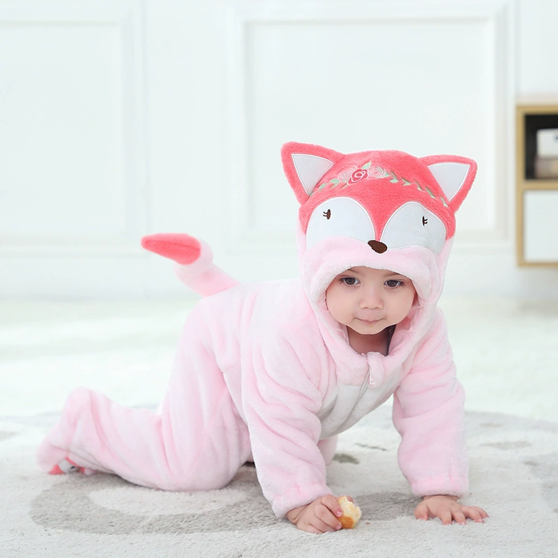 Осенний новый ежемесячный выпуск Qile Rabbit, повседневные милые фланы с узорами в виде лазающей лисы, сняты с производства для детей от 0 до 3 лет