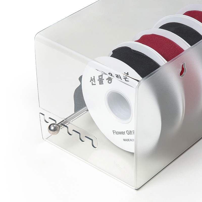 Flor de acrílico embalaje cinta rack transparente impermeable almacenamiento cinta caja decorativa simple todo partido caja de la cinta al por mayor