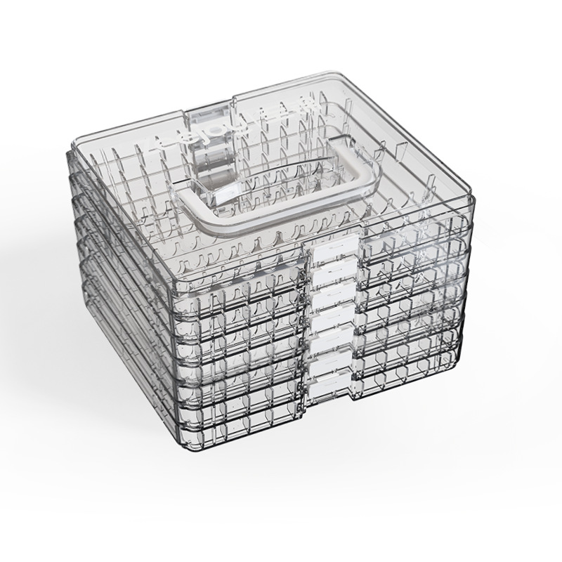 Caja de almacenamiento acrílico de tipo líquido directo para escritorio de gran capacidad especial portátil estratificado image 10