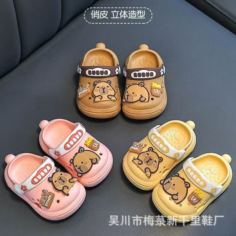 New Foreign Trade Cross-Border E-Commerce Hot-Selling Fashionable and Cute Cartoon Small and Medium-Sized Children's Hole-In-The-Wall Sandals 303 Kapibala