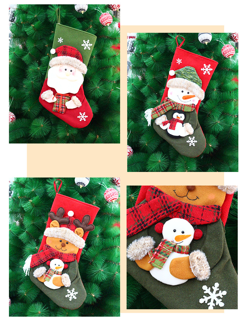 Christmas Cute Santa Claus Snowman Elk Cloth Polyester Party Christmas Socks 1 Piece display picture 2