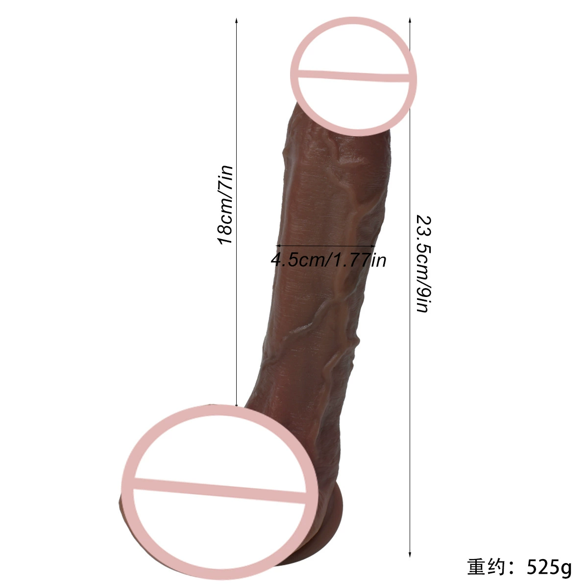 Silicone realistic dildo, liquid silicone soft G-spot stimulator with suction base, multiple styles