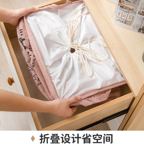 Large Capacity Super Capacity Cotton Linen Drawstring Storage Bag Waterproof Clothes Quilt Storage Basket Moving Packing Bag
