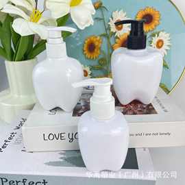 厂家批发牙齿形液体牙膏漱口水创意牙科洗手液按压式pet乳液异性