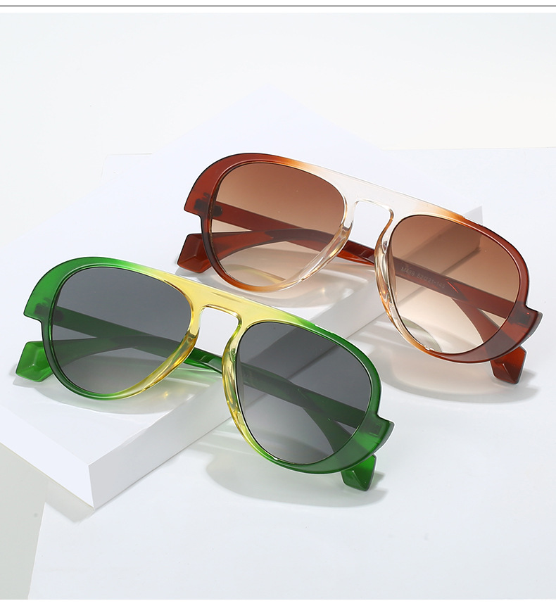 45g Weight Full Frame Glasses Structure IG Style Gradient Color Leopard Ac UV400 Protection Toad Glasses Full Frame Women's Sunglasses