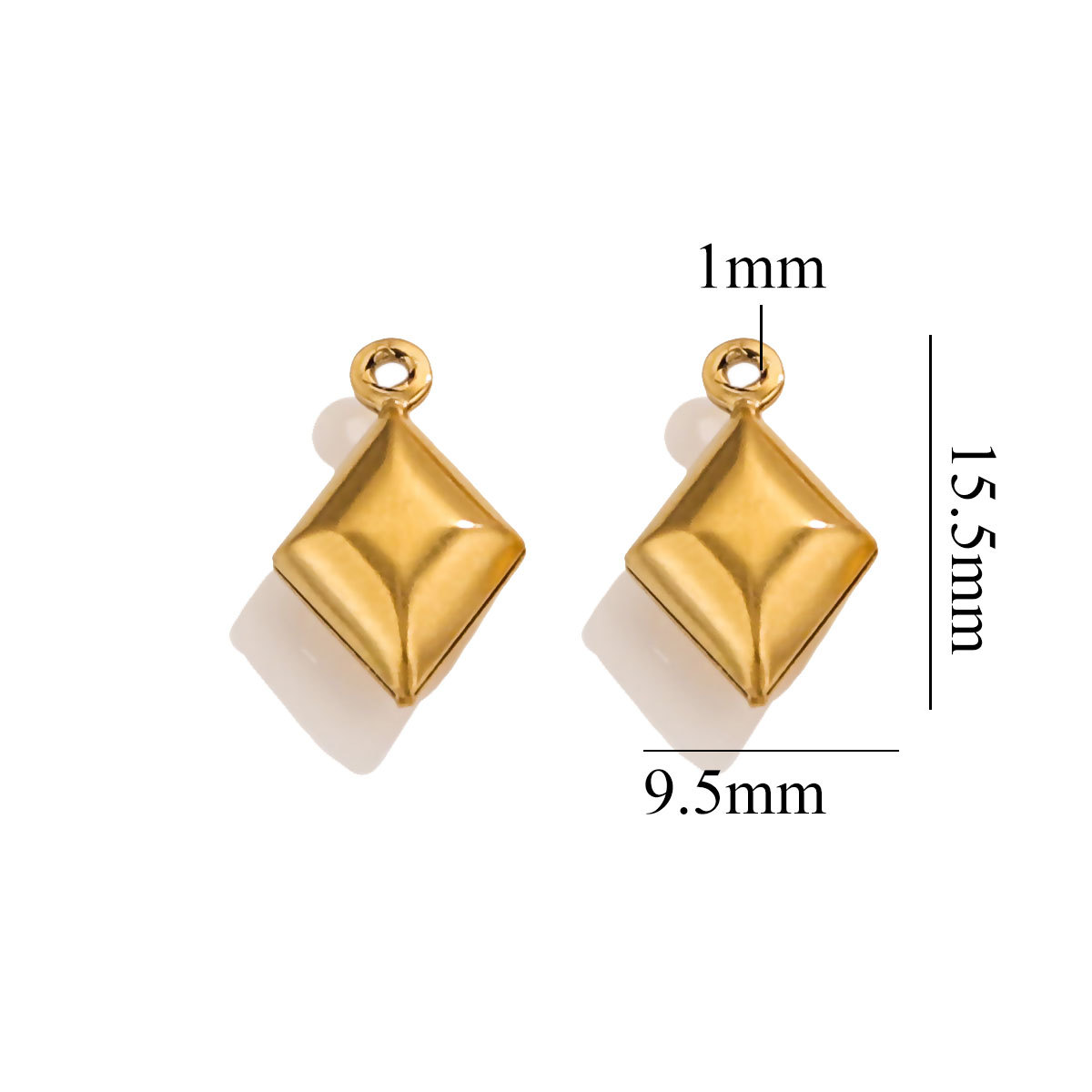 Conchas marinas transfronterizas de acero inoxidable chapado en oro 18K amor pequeño colgante pulsera joyería DIY colgante hecho a mano al por mayor