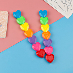 Ins-style 7-color angled heart-shaped fluorescent highlighter, detachable heart-shaped fluorescent pen