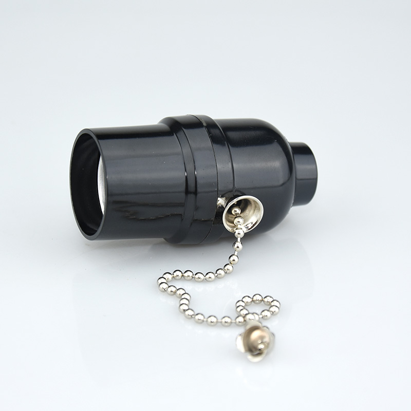 E26 interruptor de cable de metal negro eléctrico de madera lámpara de escritorio de cobre lámpara de piso lámpara de pared montaje de accesorios DIY lámpara cabeza de lámpara