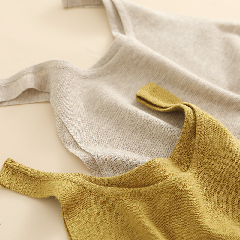 2023 Summer Merino Fine Imitation Superfine Wool Camisole Women's U-Neck Casual Temperament Inner Sleeveless Bottoming