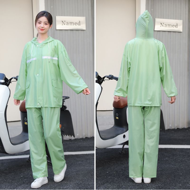 PVC 반사 비옷 [포켓 + 페이스 가드] 과일 그린