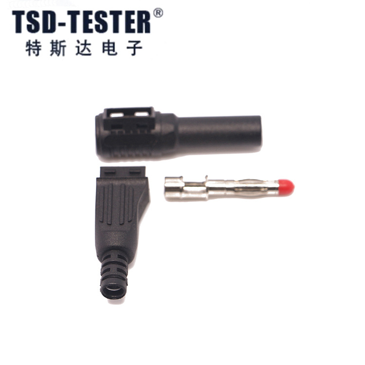 B5504 4mm Banana Plug with Sleeve Universal Tester Probe 90-Degree Straight Angle High Voltage Copper Plated Nickel