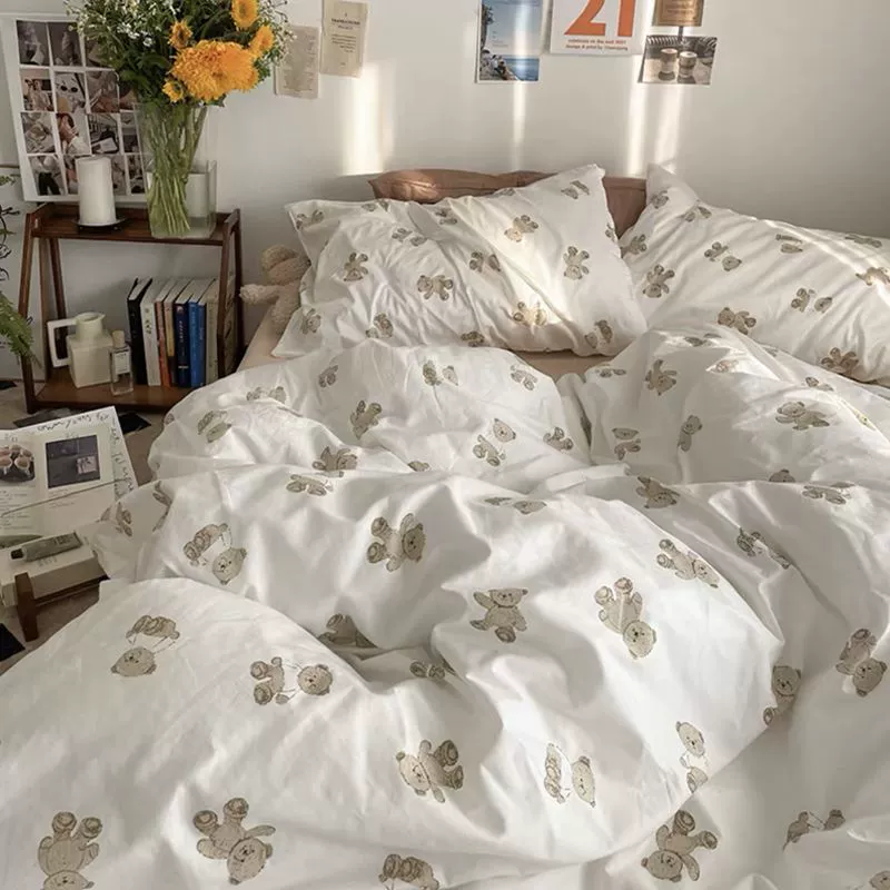 Bed Linen Set, Student/internet-celebrity Style, 3–4 Piece, Multiple Patterns, 1.2–2.4 m