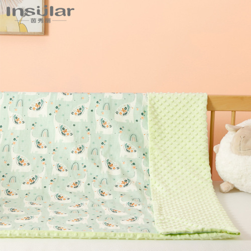 Yinxiuli double-layer cotton gauze children's comfort bean blanket baby blanket baby stroller blanket nap air-conditioned blanket